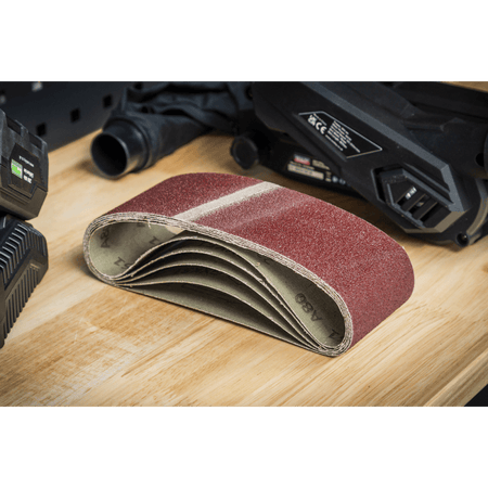 76 x 457mm Sanding Belt 80Grit - Pack of 5 Model No- SB80457