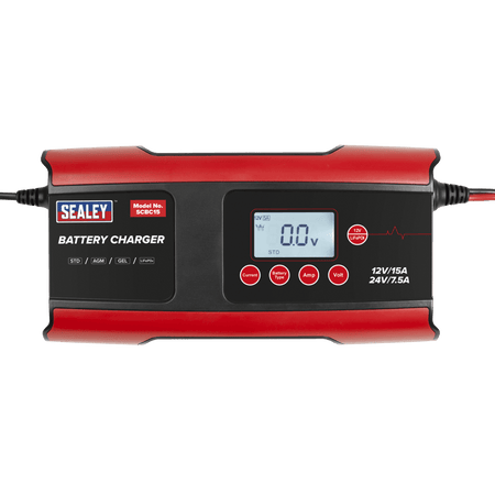 12/24V Compact Smart Battery Charger & Maintainer 15A Model No- SCBC15