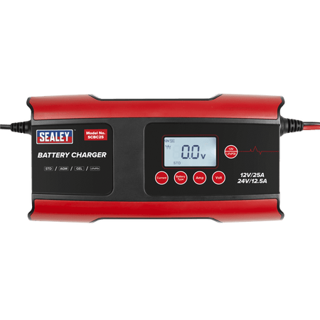12/24V Compact Smart Battery Charger and Maintainer 25A Model No- SCBC25
