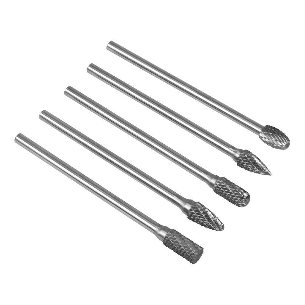 Tungsten Carbide Rotary Burr Set Extra-Long 5pc Model No- SDBK5XL