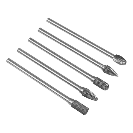 Tungsten Carbide Rotary Burr Set Extra-Long 5pc Model No- SDBK5XL