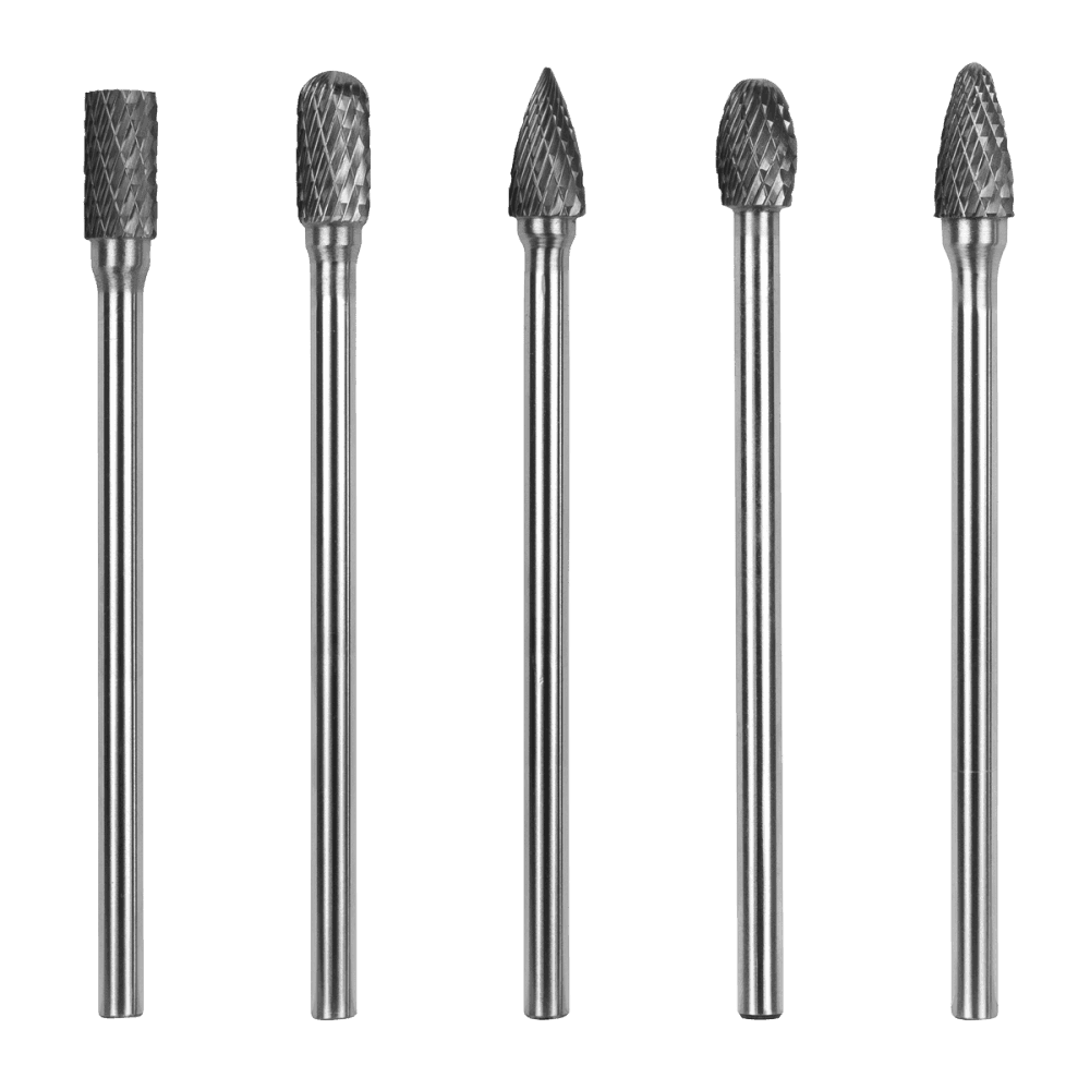 Tungsten Carbide Rotary Burr Set Extra-Long 5pc Model No- SDBK5XL