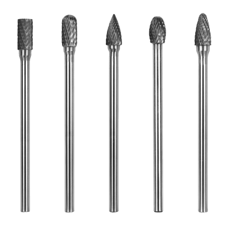 Tungsten Carbide Rotary Burr Set Extra-Long 5pc Model No- SDBK5XL
