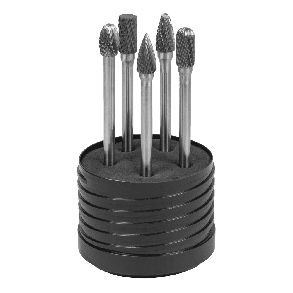 Tungsten Carbide Rotary Burr Set Extra-Long 5pc Model No- SDBK5XL