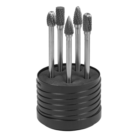 Tungsten Carbide Rotary Burr Set Extra-Long 5pc Model No- SDBK5XL