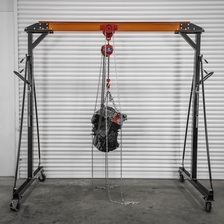 Portable Adjustable Gantry Crane with Geared Trolley Combo 1 Tonne Model No- SG1000KITG