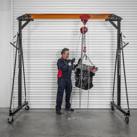 Portable Adjustable Gantry Crane with Geared Trolley Combo 1 Tonne Model No- SG1000KITG