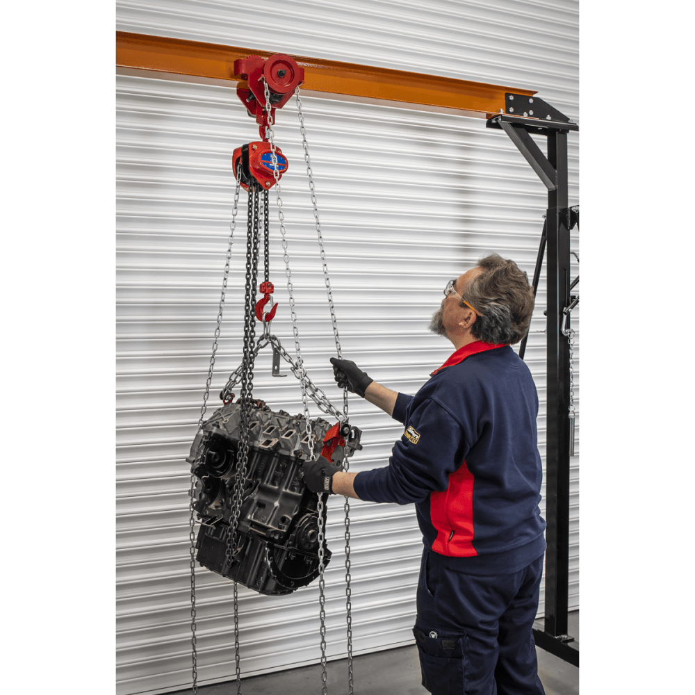 Portable Adjustable Gantry Crane with Geared Trolley Combo 1 Tonne Model No- SG1000KITG