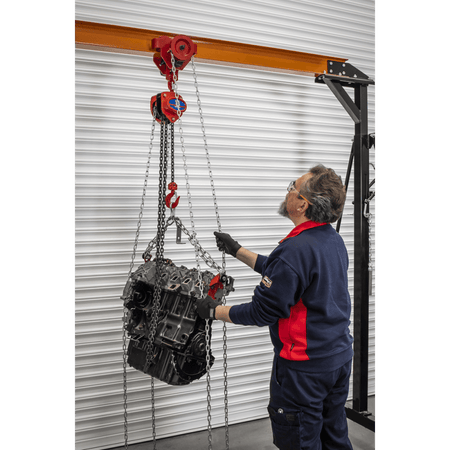 Portable Adjustable Gantry Crane with Geared Trolley Combo 1 Tonne Model No- SG1000KITG