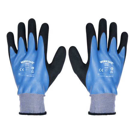 Worksafe Waterproof Latex Gloves, Large - Pack of 6 Pairs Model No- SSP49L/6