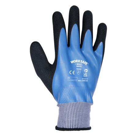 Worksafe Waterproof Latex Gloves, Large - Pack of 6 Pairs Model No- SSP49L/6