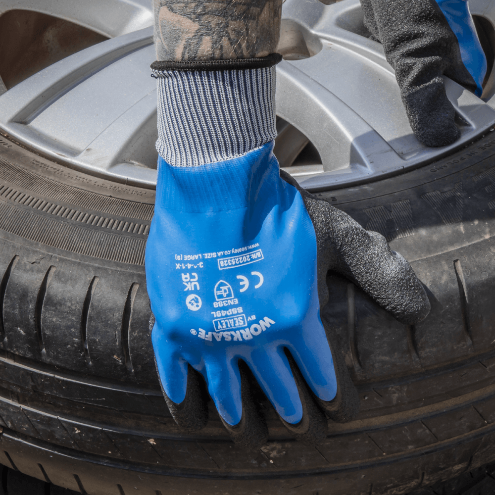 Worksafe Waterproof Latex Gloves, Large - Pack of 6 Pairs Model No- SSP49L/6