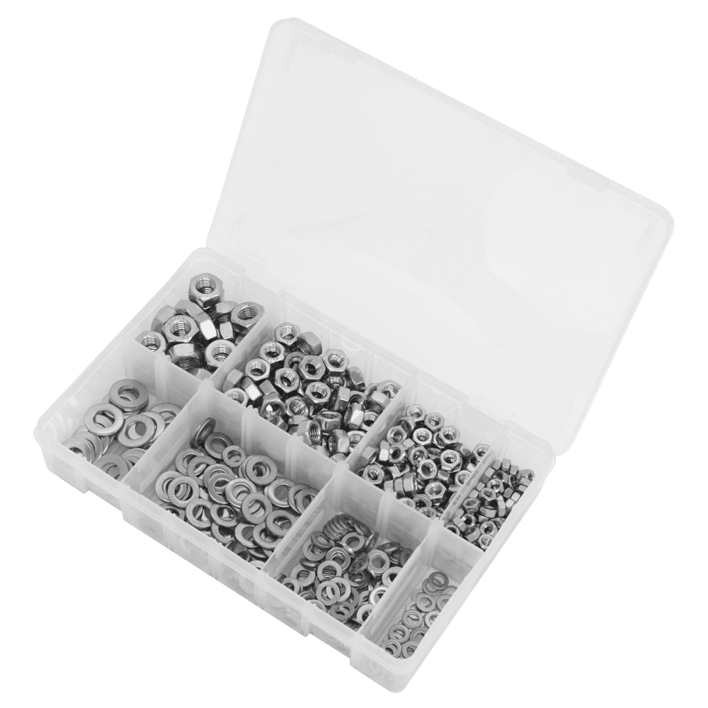 Stainless Steel Nut and Washer Assortment M5-M10 500pc Model No- AB077NW