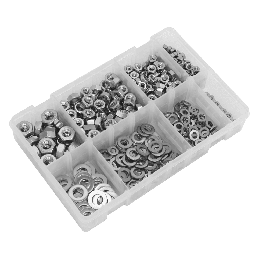 Stainless Steel Nut and Washer Assortment M5-M10 500pc Model No- AB077NW