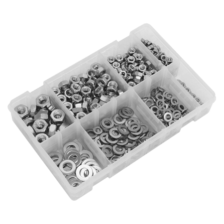 Stainless Steel Nut and Washer Assortment M5-M10 500pc Model No- AB077NW