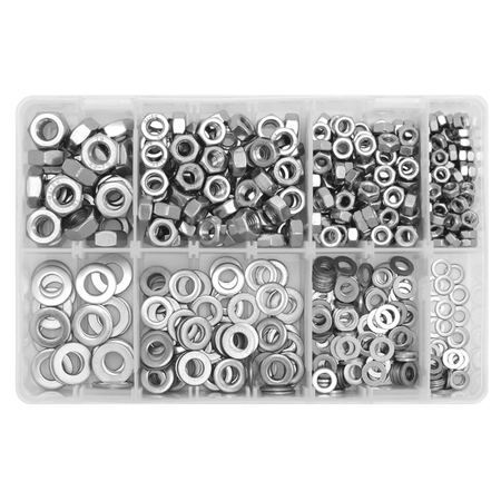 Stainless Steel Nut and Washer Assortment M5-M10 500pc Model No- AB077NW