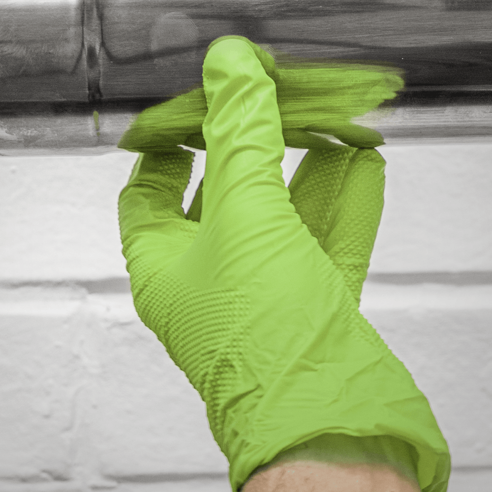Diamond Grip Extra-Thick Nitrile Powder-Free Gloves, Hi-Vis Green, Large - Pack of 50 Model No- SSP54L