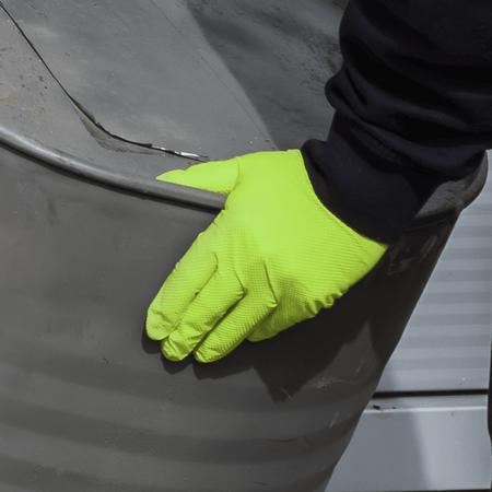 Diamond Grip Extra-Thick Nitrile Powder-Free Gloves, Hi-Vis Green, Large - Pack of 50 Model No- SSP54L