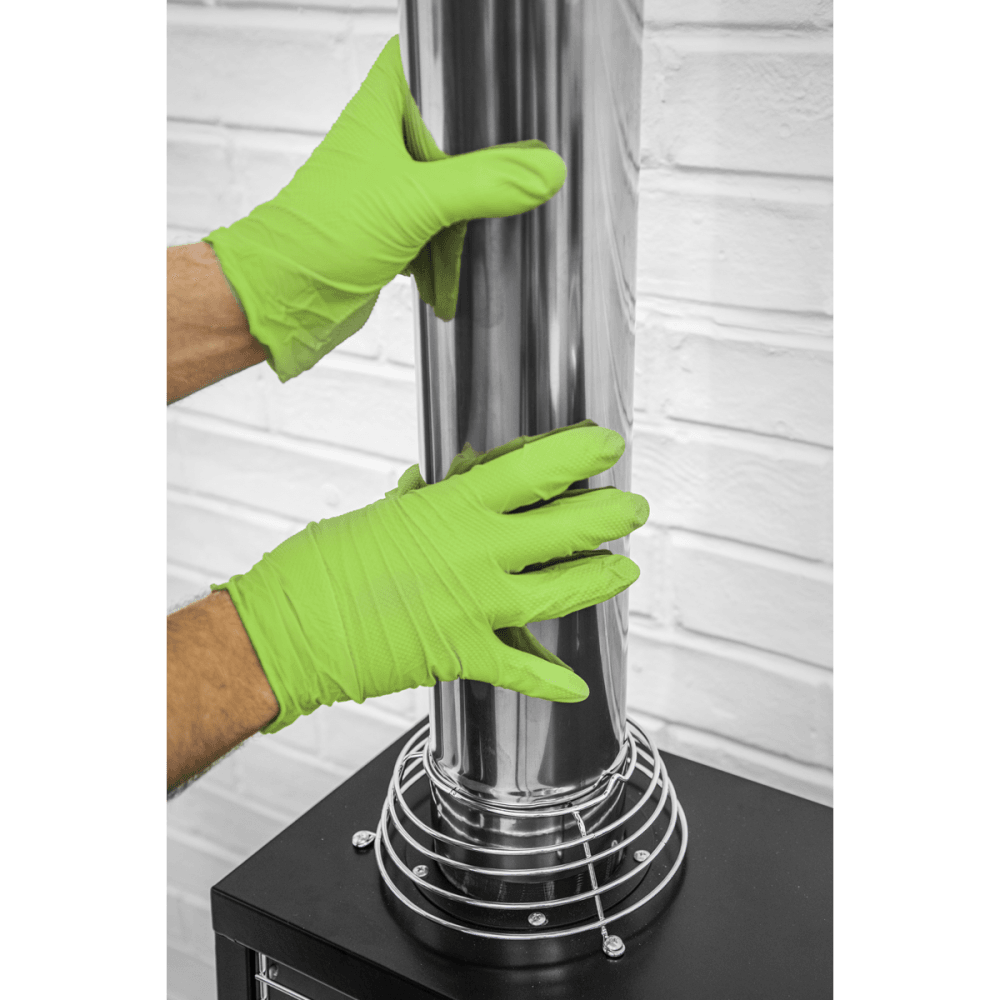 Diamond Grip Extra-Thick Nitrile Powder-Free Gloves, Hi-Vis Green, Large - Pack of 50 Model No- SSP54L