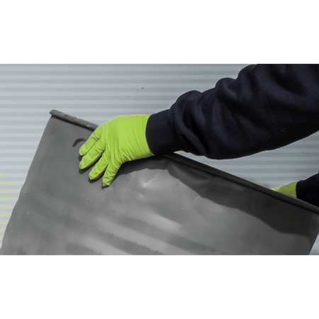 Diamond Grip Extra-Thick Nitrile Powder-Free Gloves, Hi-Vis Green, Large - Pack of 50 Model No- SSP54L