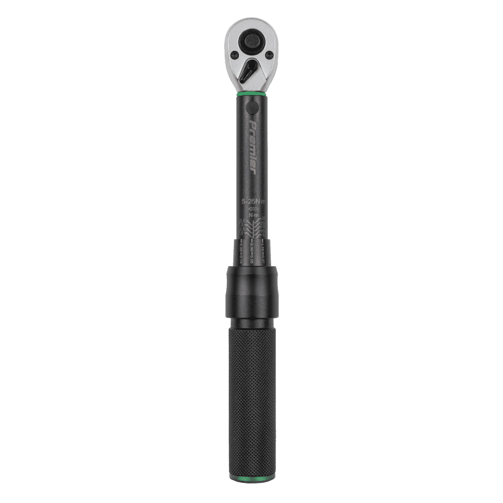 Premier Black Calibrated Micrometer Torque Wrench 1/4"Sq Drive 5-25Nm : Model No- STW901B