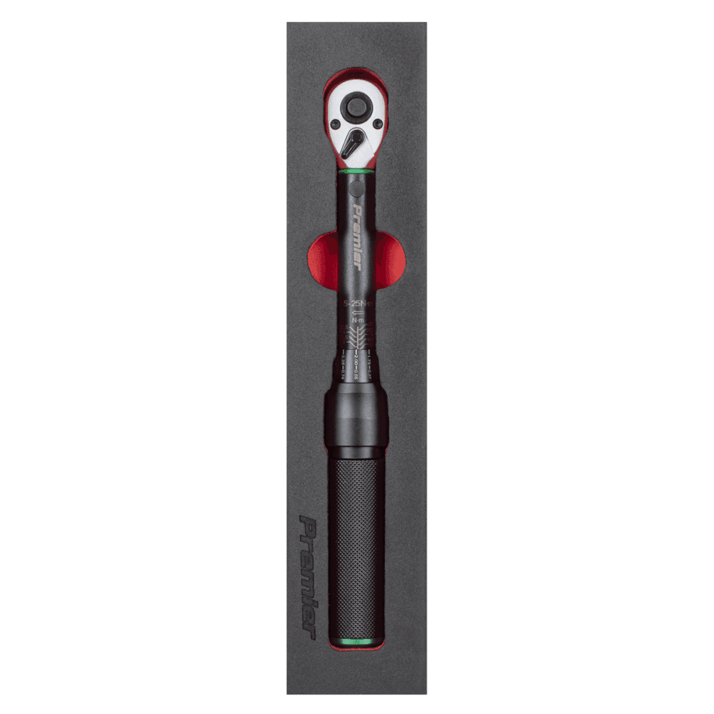 Premier Black Calibrated Micrometer Torque Wrench 1/4"Sq Drive 5-25Nm : Model No- STW901B