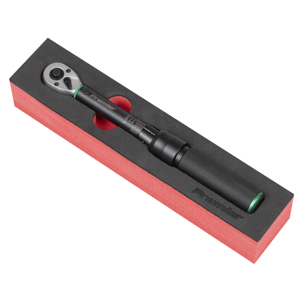Premier Black Calibrated Micrometer Torque Wrench 1/4"Sq Drive 5-25Nm : Model No- STW901B