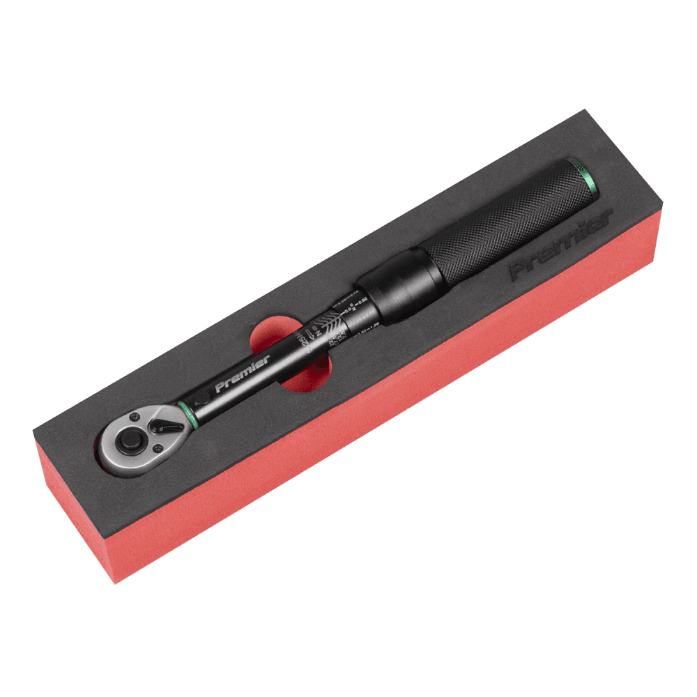 Premier Black Calibrated Micrometer Torque Wrench 1/4"Sq Drive 5-25Nm : Model No- STW901B