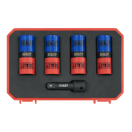 Double Ended Alloy Wheel Impact Socket Set 1/2"Sq Drive 5pc Model No- SX1820S