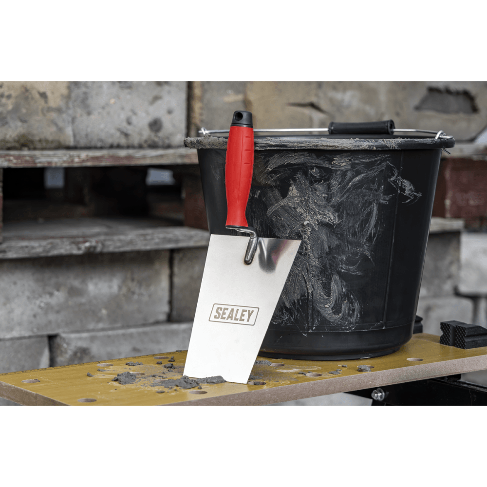 Stainless Steel Bucket Trowel with Rubber Handle 180mm Model No- T1204