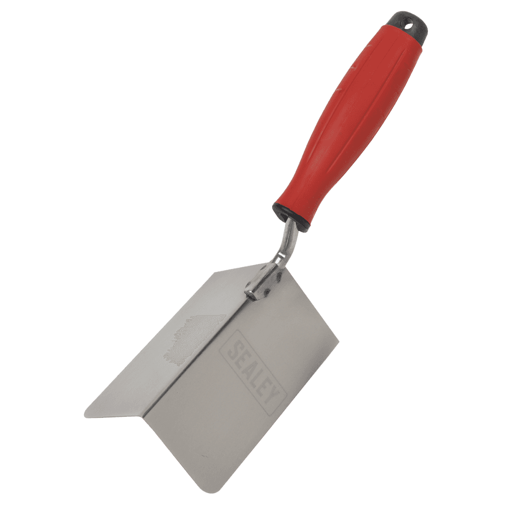 Stainless Steel External Corner Trowel with Rubber Handle 120 x 60mm Model No- T1803