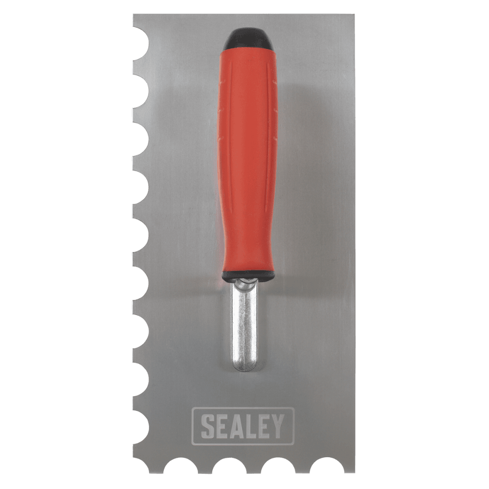 Stainless Steel Semicircle Tooth Trowel with Rubber Handle & Aluminium Foot 270mm Model No- T6701