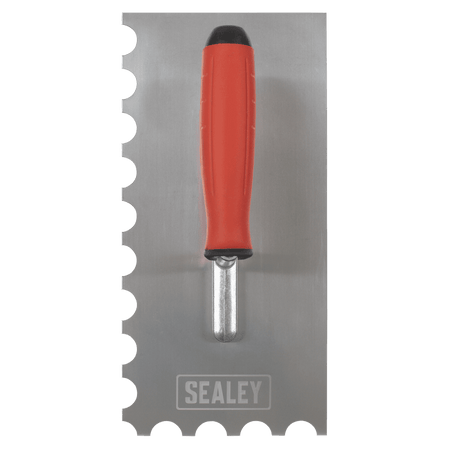 Stainless Steel Semicircle Tooth Trowel with Rubber Handle & Aluminium Foot 270mm Model No- T6701