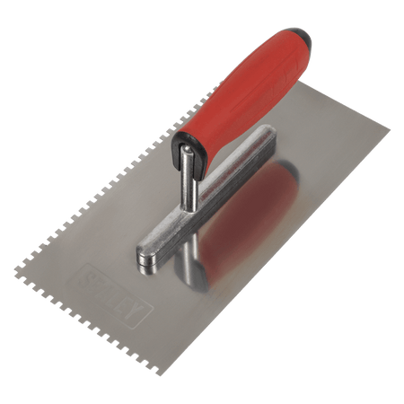 Stainless Steel 4mm Notched Trowel with Rubber Handle 270mm Model No- T7804