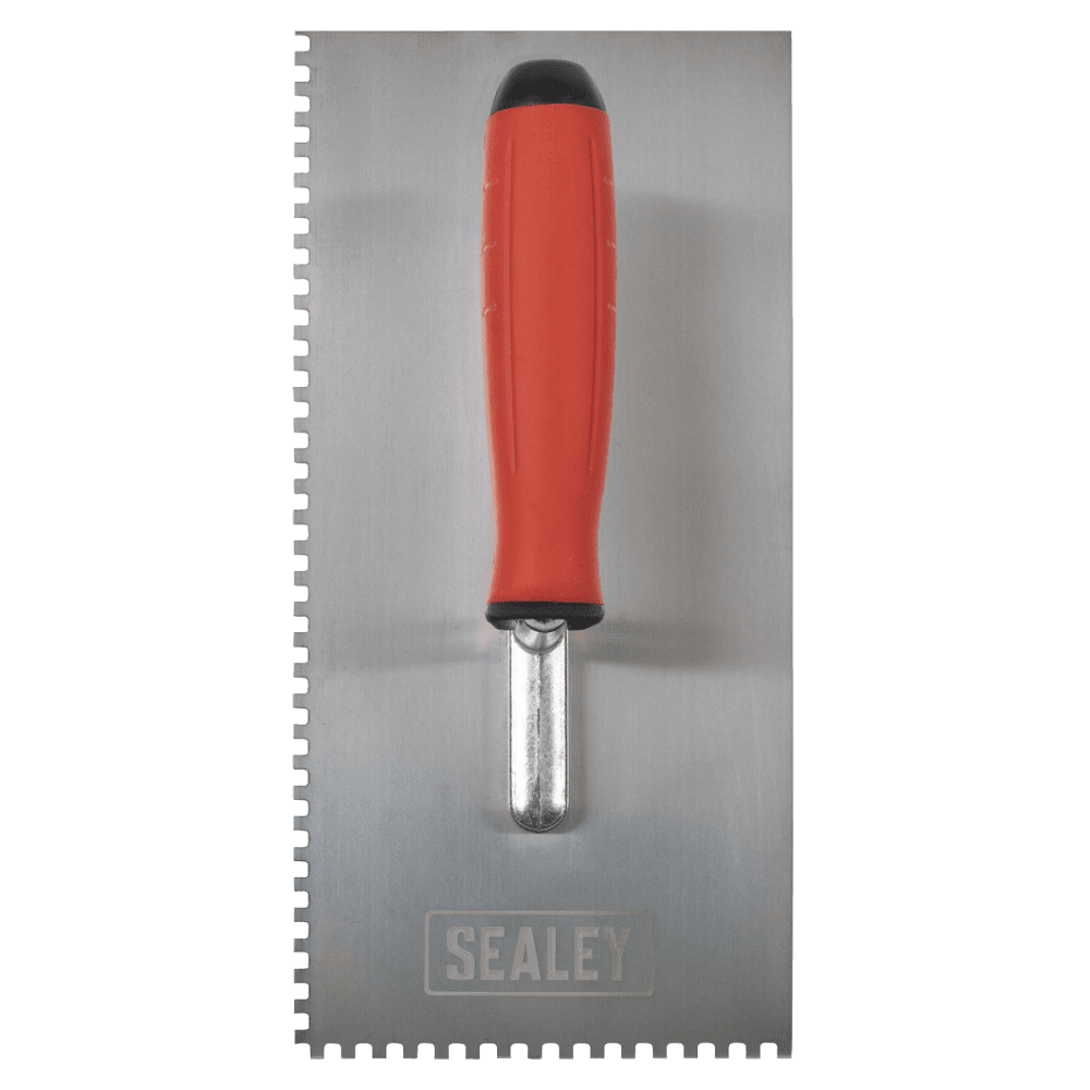 Stainless Steel 4mm Notched Trowel with Rubber Handle 270mm Model No- T7804