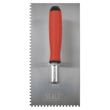 Stainless Steel 4mm Notched Trowel with Rubber Handle 270mm Model No- T7804