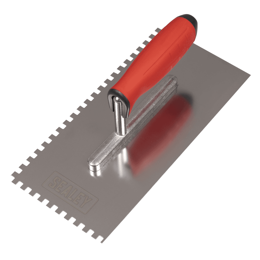 Stainless Steel 6mm Notched Trowel with Rubber Handle 270mm Model No- T7806