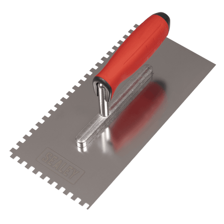 Stainless Steel 6mm Notched Trowel with Rubber Handle 270mm Model No- T7806