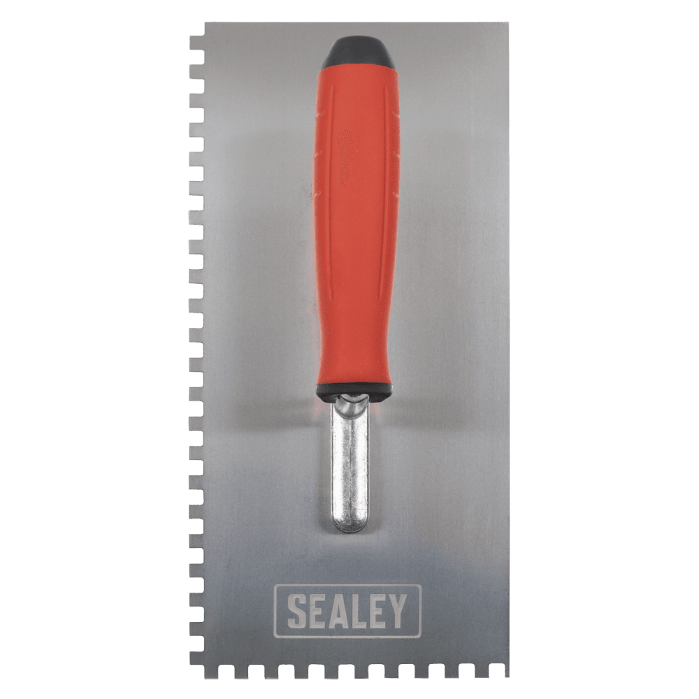 Stainless Steel 6mm Notched Trowel with Rubber Handle 270mm Model No- T7806