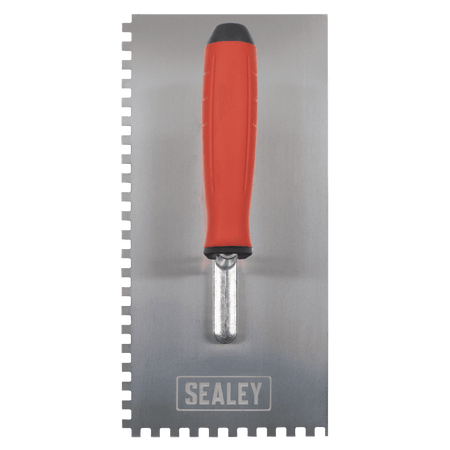 Stainless Steel 6mm Notched Trowel with Rubber Handle 270mm Model No- T7806