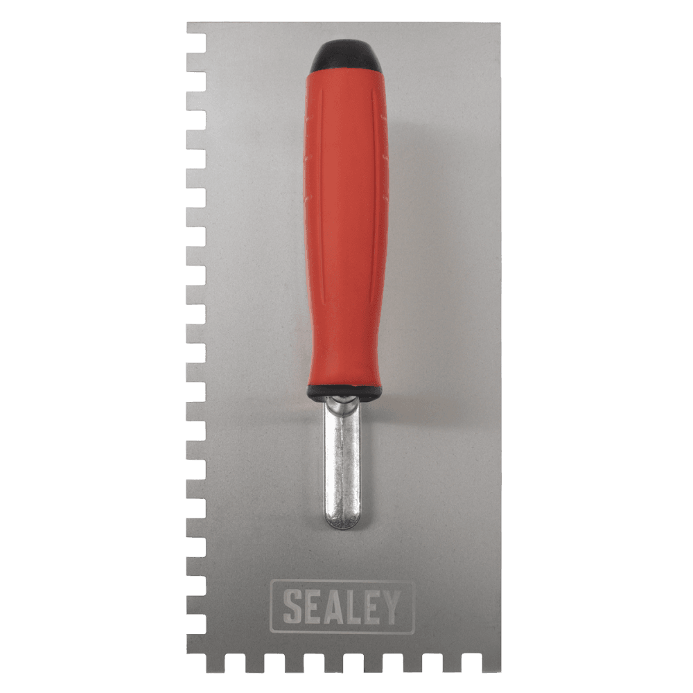 Stainless Steel 8mm Notched Trowel with Rubber Handle 270mm Model No- T7808