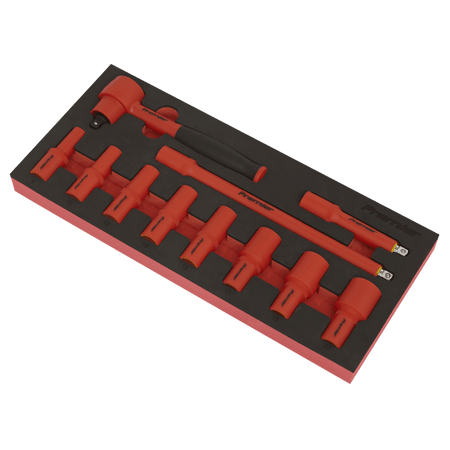 Premier Insulated Socket Set with Tool Tray 3/8"Sq Drive 11pc - VDE Approved Model No- TBTE01