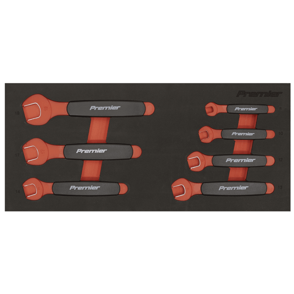 Premier Insulated Open-End Spanner Set with Tool Tray 7pc - VDE Approved Model No- TBTE03