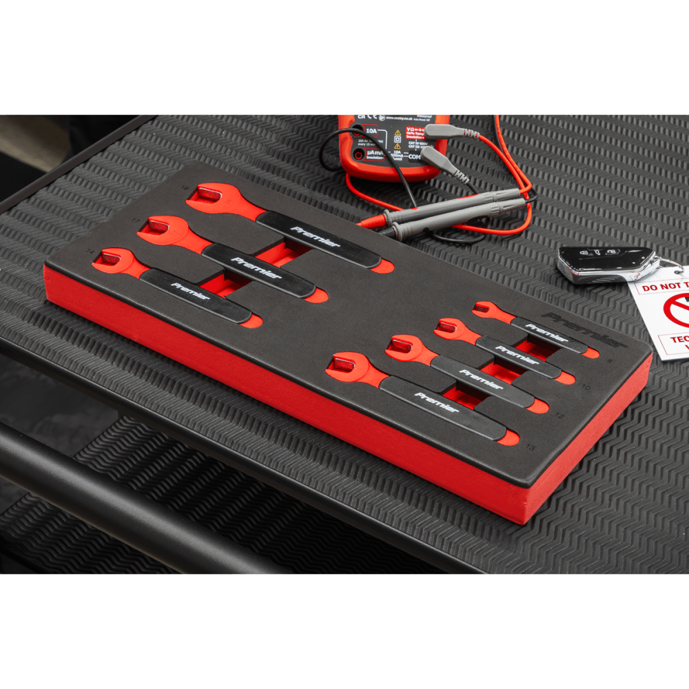 Premier Insulated Open-End Spanner Set with Tool Tray 7pc - VDE Approved Model No- TBTE03