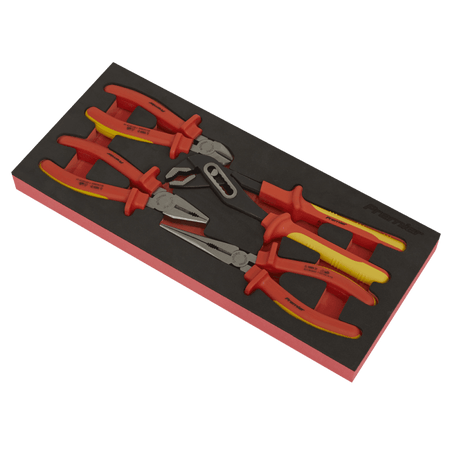 Premier Insulated Pliers Set with Tool Tray 4pc - VDE Approved Model No- TBTE07