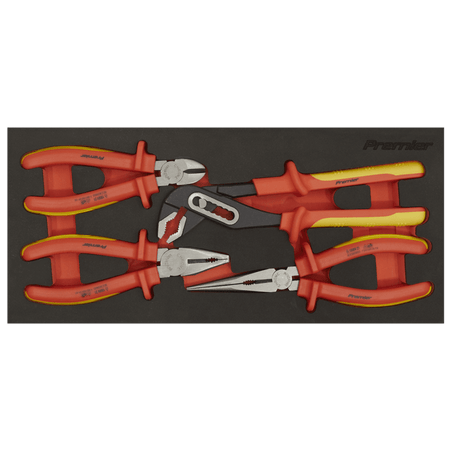 Premier Insulated Pliers Set with Tool Tray 4pc - VDE Approved Model No- TBTE07