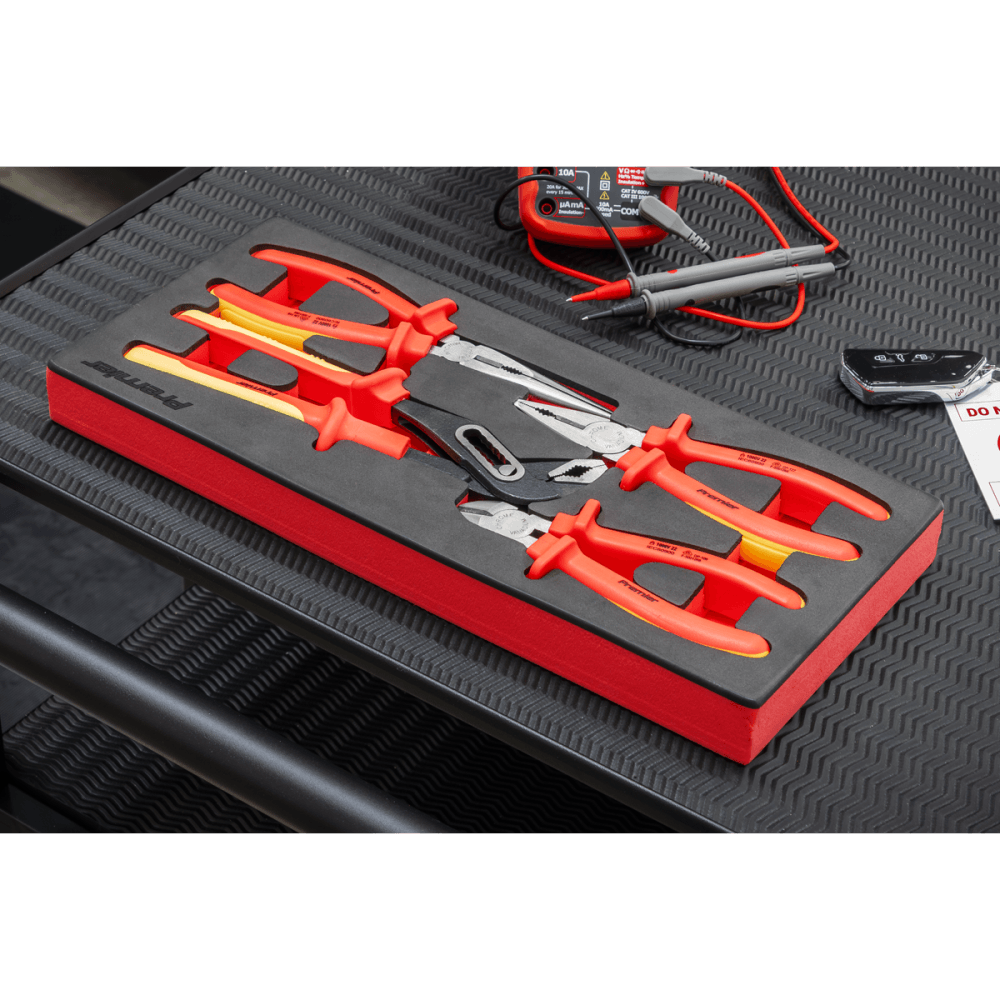 Premier Insulated Pliers Set with Tool Tray 4pc - VDE Approved Model No- TBTE07