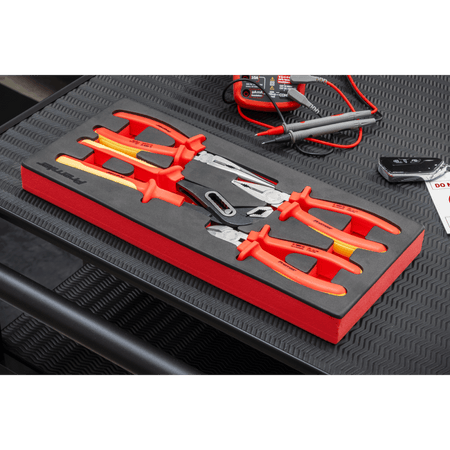 Premier Insulated Pliers Set with Tool Tray 4pc - VDE Approved Model No- TBTE07