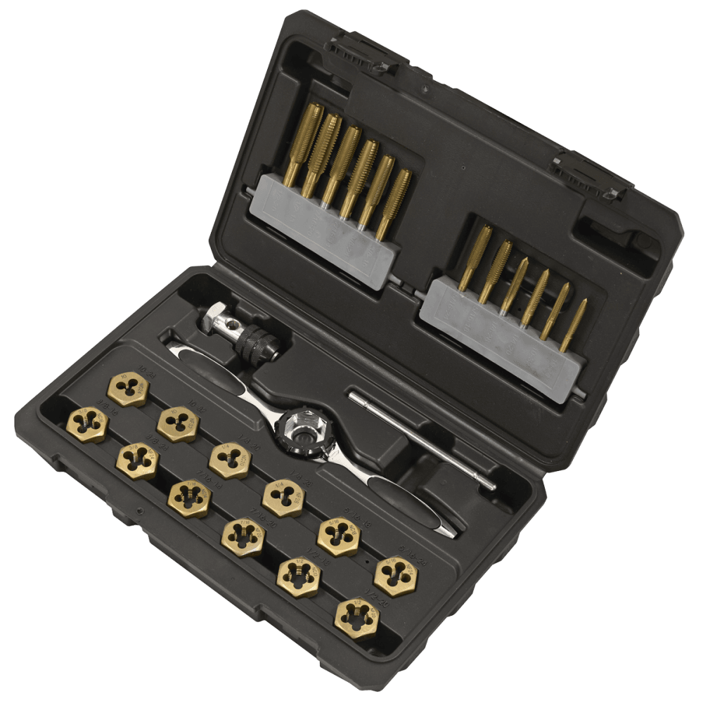 Premier Hexagonal Tap & Die Set 26pc Hexagonal - Imperial - Titanium Coated Model No- AK3026IMP