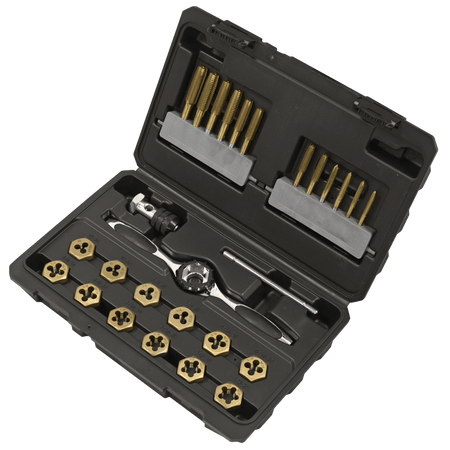 Premier Hexagonal Tap & Die Set 26pc Hexagonal - Imperial - Titanium Coated Model No- AK3026IMP